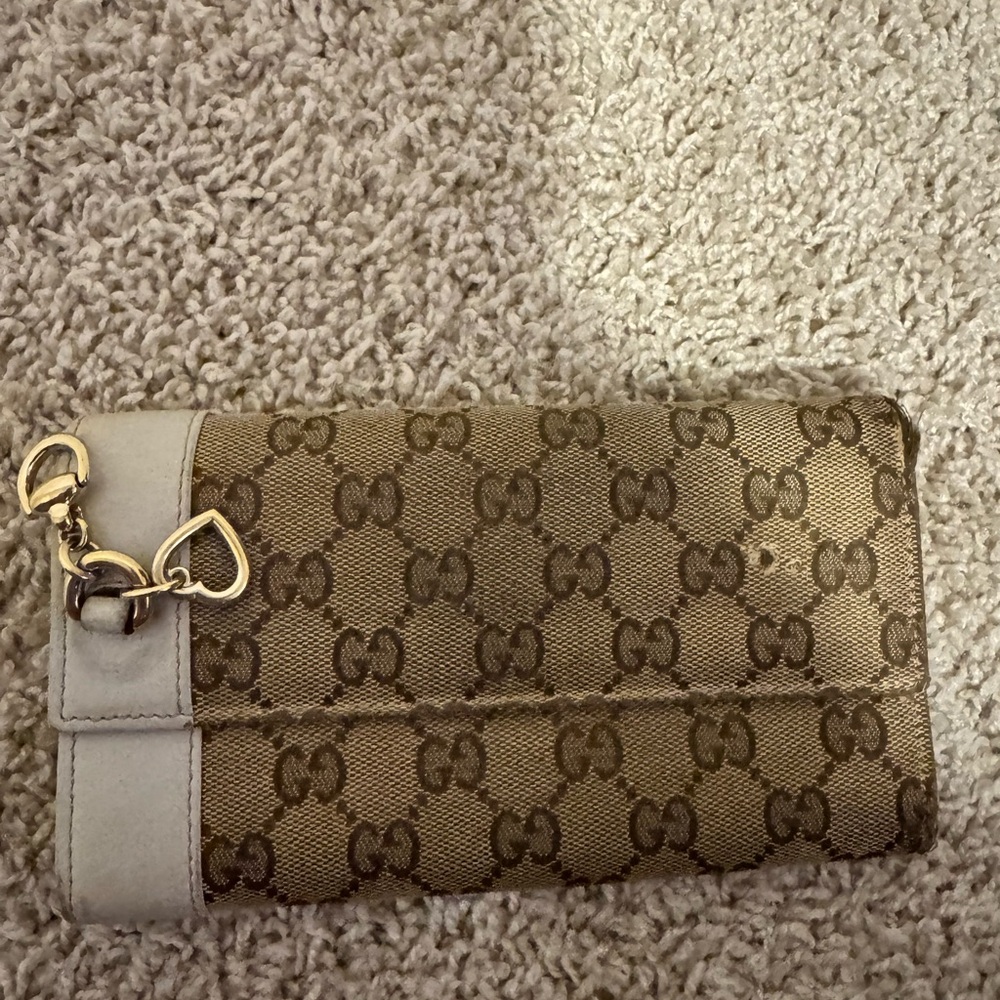 Authentic Gucci Brown and Cream Designer Clutch